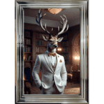 Stag in suit - Framed Animal Wall Art