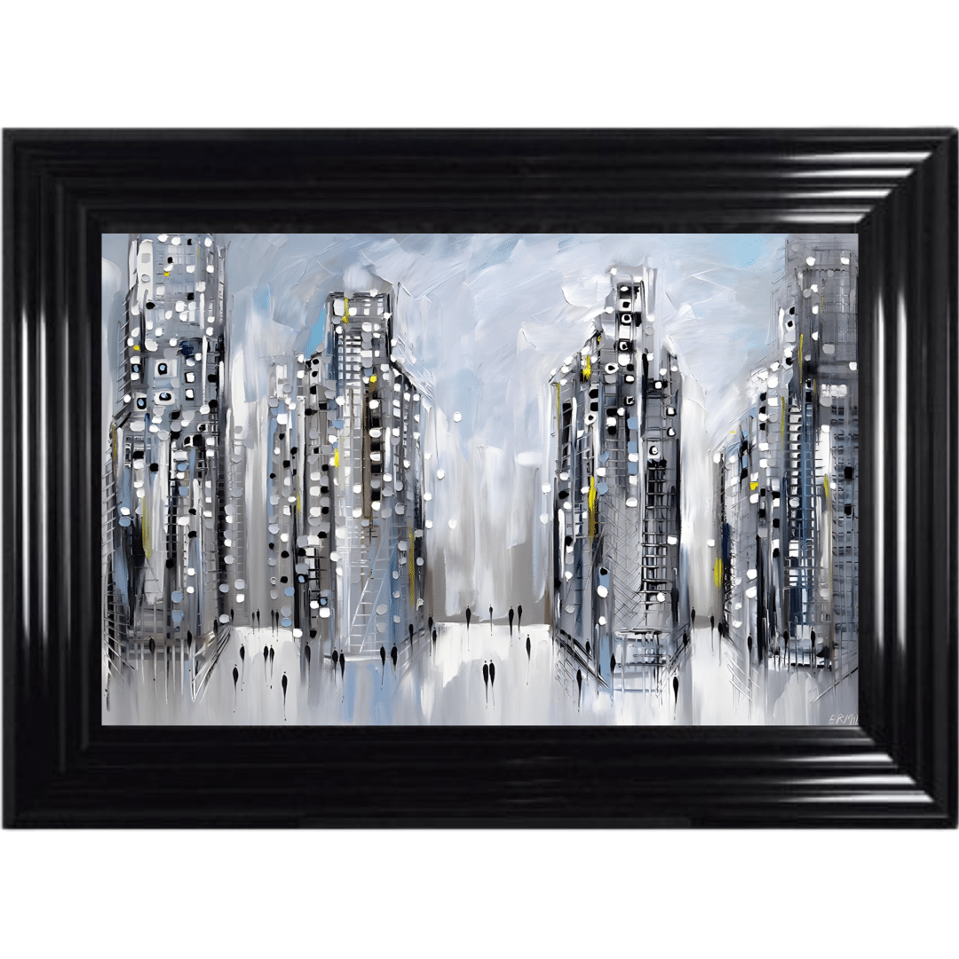 Untitled (22) City Street Scene - Framed Wall Art