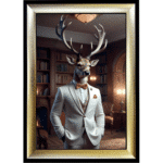 Stag in suit - Framed Animal Wall Art