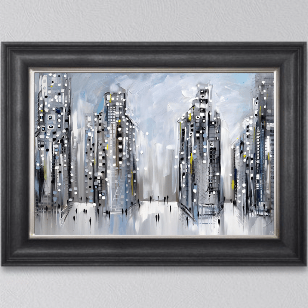 City Street Scene - Framed Wall Art