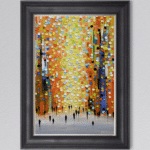 Walking through the Orange Sunset- Framed Wall Art