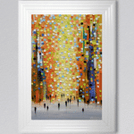 Walking through the Orange Sunset- Framed Wall Art