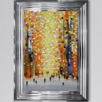 Walking through the Orange Sunset- Framed Wall Art