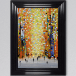 Walking through the Orange Sunset- Framed Wall Art