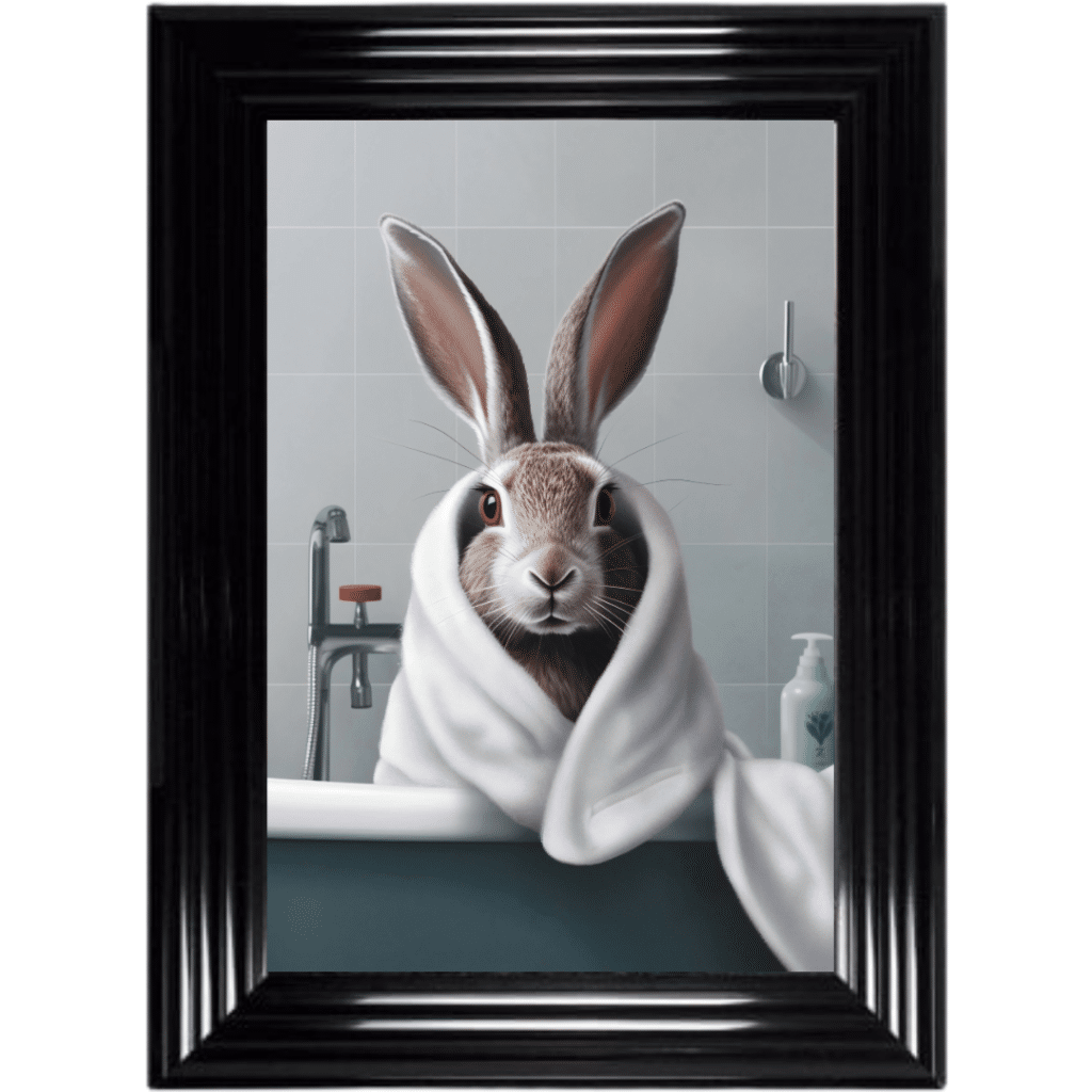 Rabbit in the Bath - Framed Picture