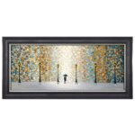 Kiss under the Golden Rain - Framed Wall Art