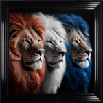 3 Lions - Lion wall art