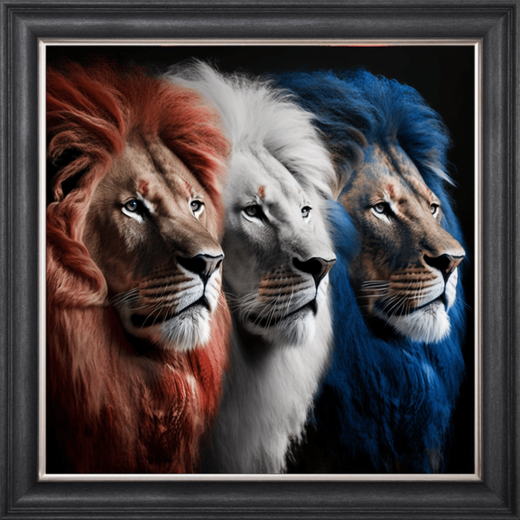 3 Lions - Lion wall art