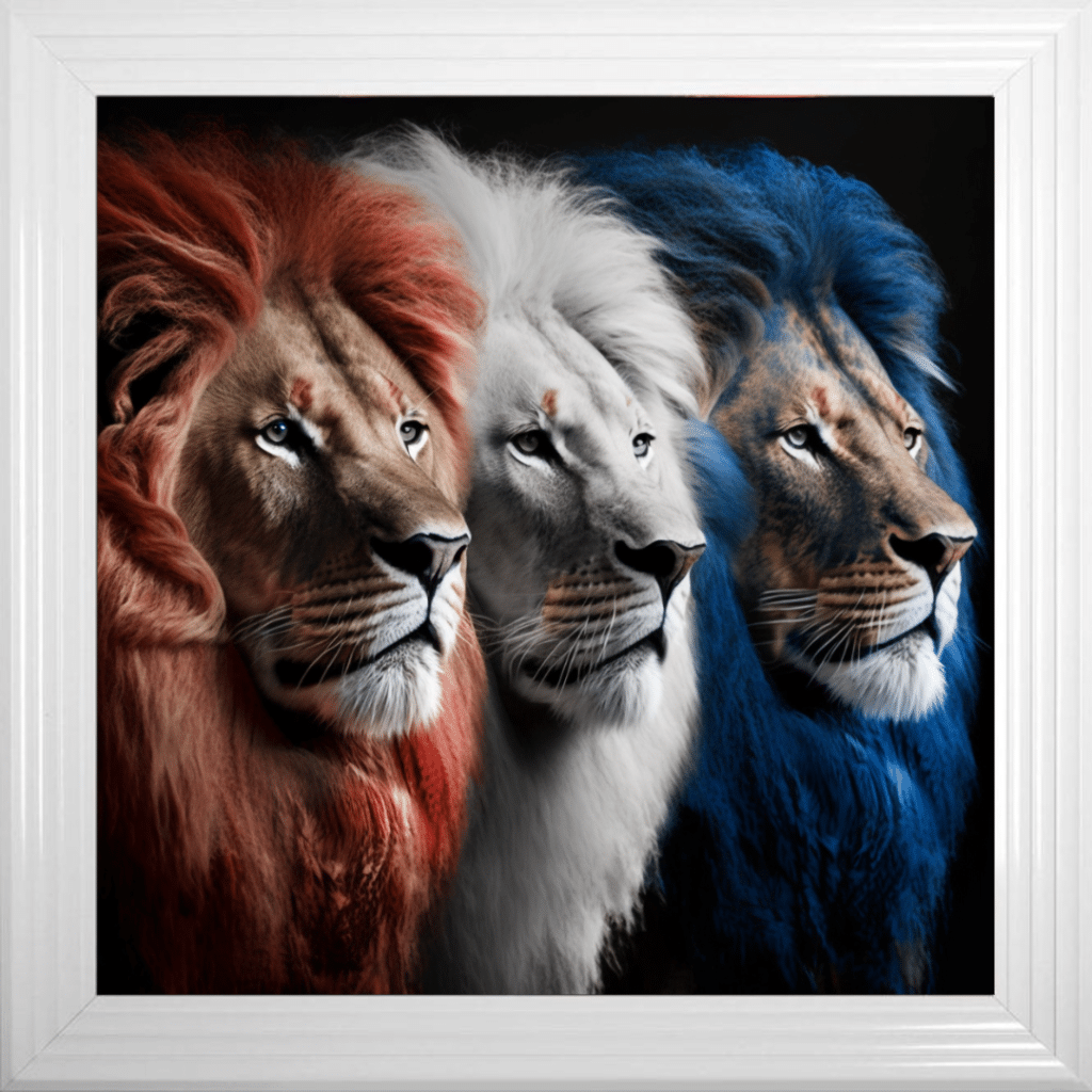 3 Lions - Lion wall art