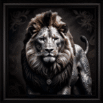 Tattooed Lion - Framed Animal Wall Art - Image 2