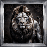 Tattooed Lion - Framed Animal Wall Art