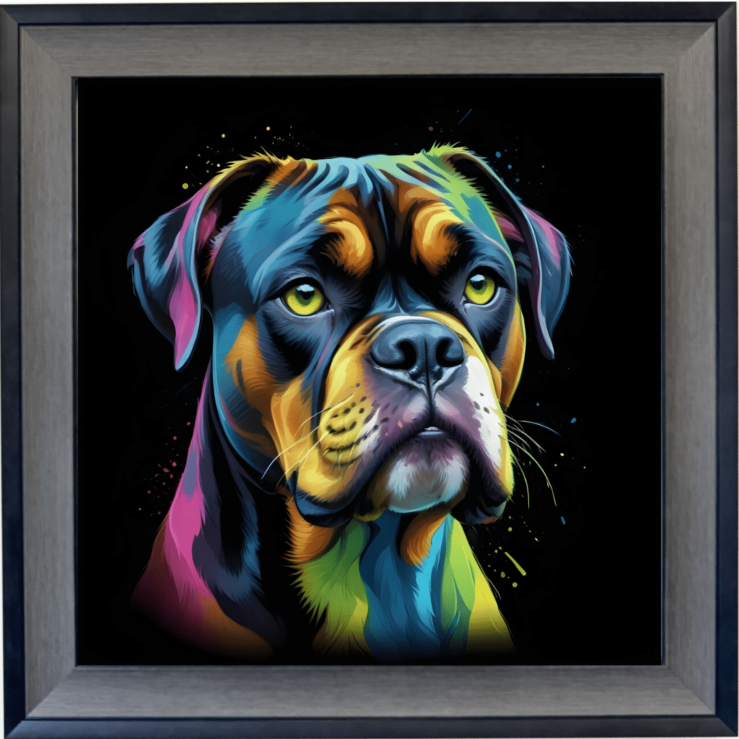 Untitled (100) Boxer Dog - Framed Wall Art