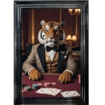 Casino Tiger - Framed Animal Wall Art