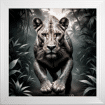 Tattooed Lioness - Framed Animal Wall Art