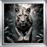 Tattooed Lioness - Framed Animal Wall Art