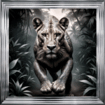 Tattooed Lioness - Framed Animal Wall Art