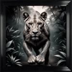 Tattooed Lioness - Framed Animal Wall Art