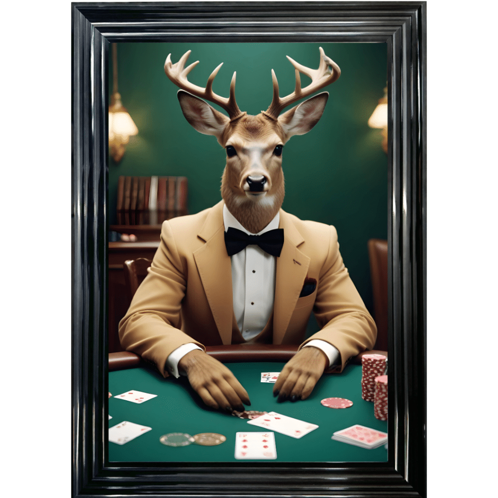 Casino Stag - Framed Animal Wall Art