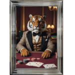 Casino Tiger - Framed Animal Wall Art