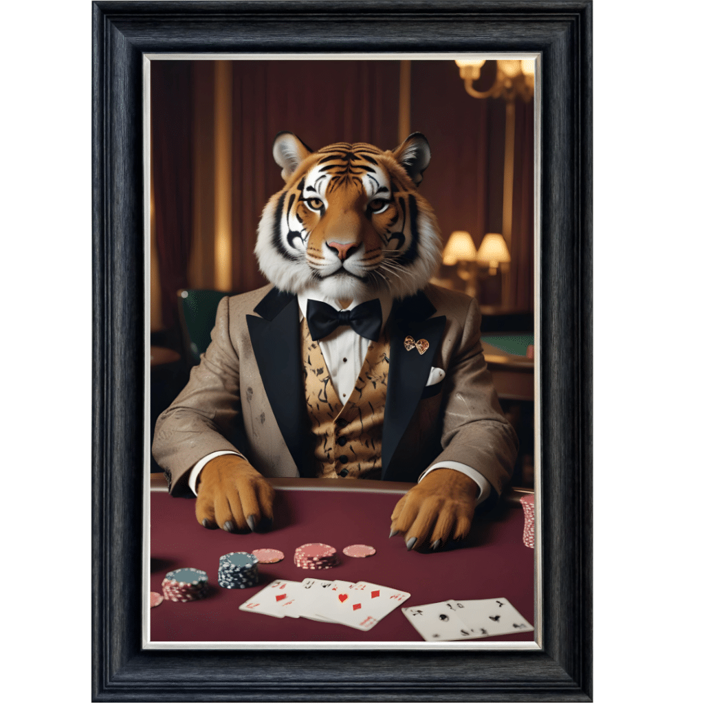 Casino Tiger - Framed Animal Wall Art