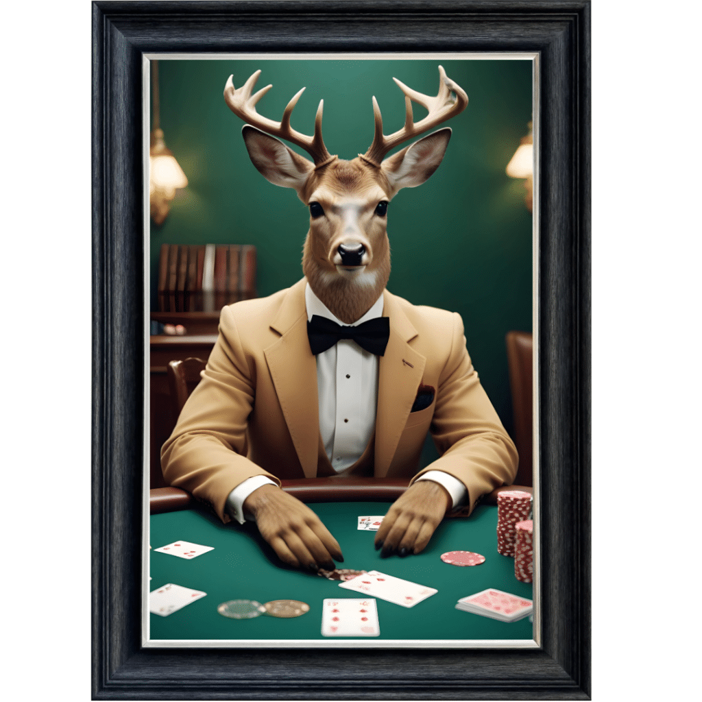 Casino Stag - Framed Animal Wall Art