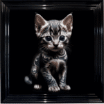 Tattooed Kitten - Framed Animal Wall Art