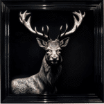 Tattooed Stag - Framed Animal Wall Art