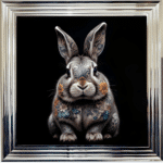 Tattooed Rabbit - Framed Animal Wall Art