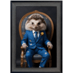 Hedgehog in floral suit - Framed Animal Wall Art