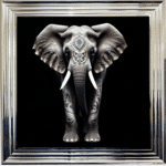 Tattooed Elephant - Framed Animal Wall Art