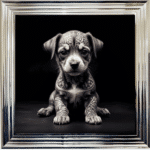 Tattooed Puppy - Framed Animal Wall Art
