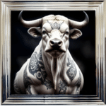 Tattooed EL Toro - Framed Animal Wall Art