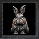 Tattooed Rabbit - Framed Animal Wall Art