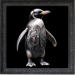 Tattooed Penguin - Framed Animal Wall Art