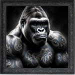 Tattooed Gorilla - Framed Animal Wall Art