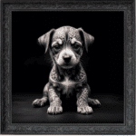 Tattooed Puppy - Framed Animal Wall Art