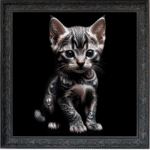 Tattooed Kitten - Framed Animal Wall Art