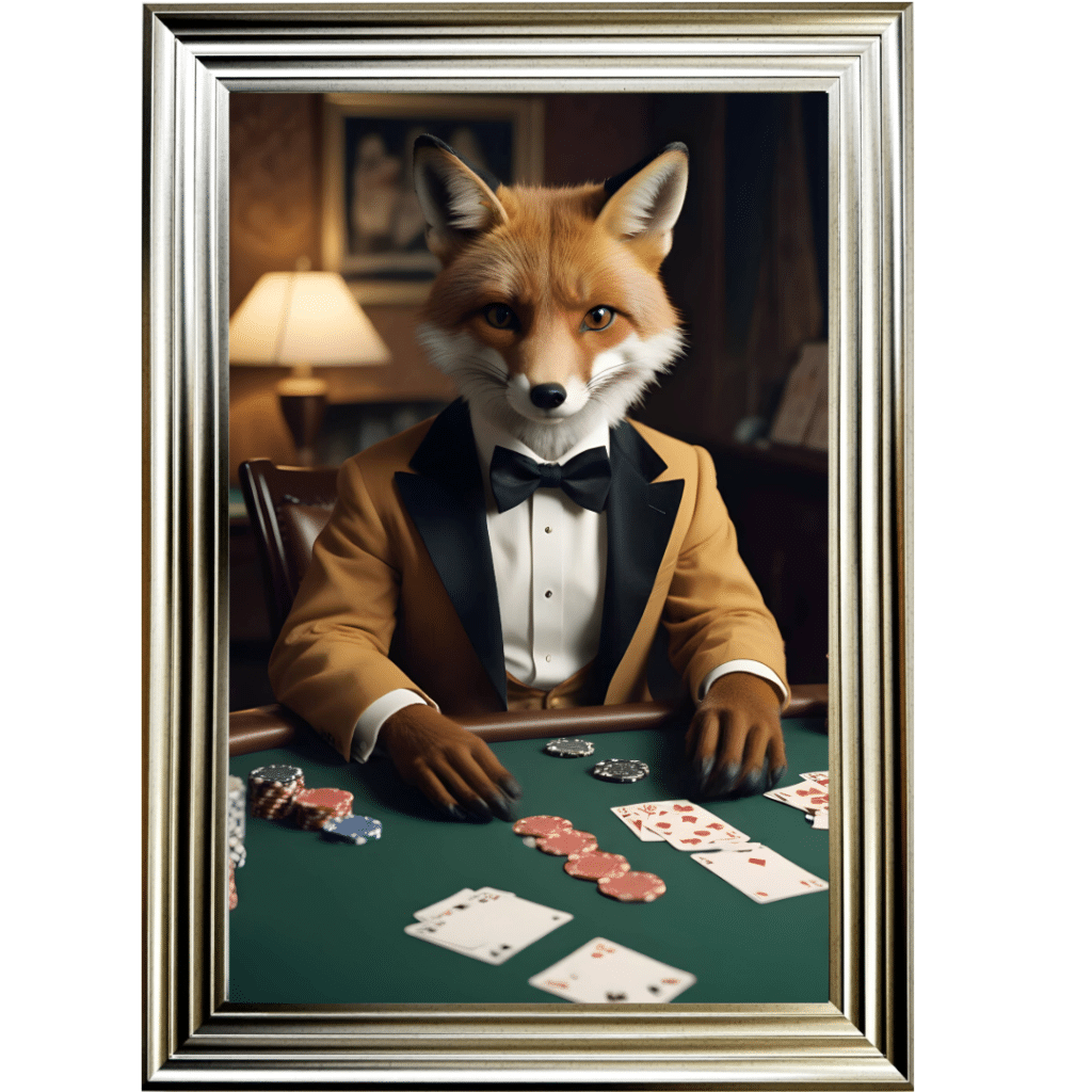 Casino Fox - Framed Animal Wall Art