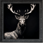Tattooed Stag - Framed Animal Wall Art