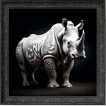 Tattooed Rhino - Framed Animal Wall Art