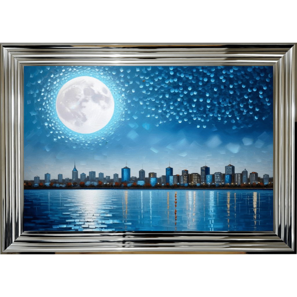 Moonlight Skyline - Framed Wall Art