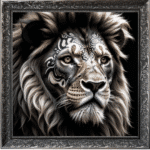 Tattooed Lion II - Framed Animal Wall Art