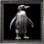 Tattooed Penguin - Framed Animal Wall Art
