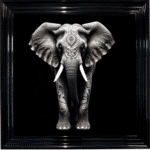 Tattooed Elephant - Framed Animal Wall Art