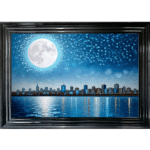 Moonlight Skyline - Framed Wall Art