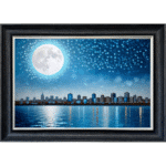 Moonlight Skyline - Framed Wall Art