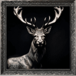 Tattooed Stag - Framed Animal Wall Art
