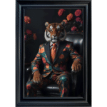 Tiger in floral suit - Framed Animal Wall Art - Image 2