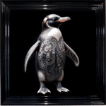 Tattooed Penguin - Framed Animal Wall Art