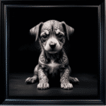 Tattooed Puppy - Framed Animal Wall Art